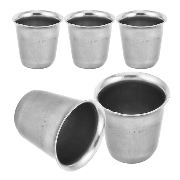 LOLIPPYY 5Pcs Portable Stainless Steel Goblets Plated Silver Tumbler for Church and Outdoor Use