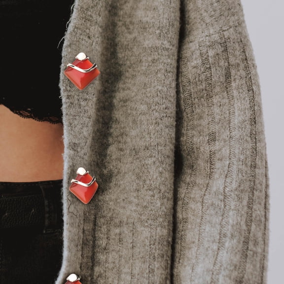 LOLIPPYY 5Pcs Red Metal Button Set for Woolen Coat Overcoat Fine Workmanship Clothes Accessories