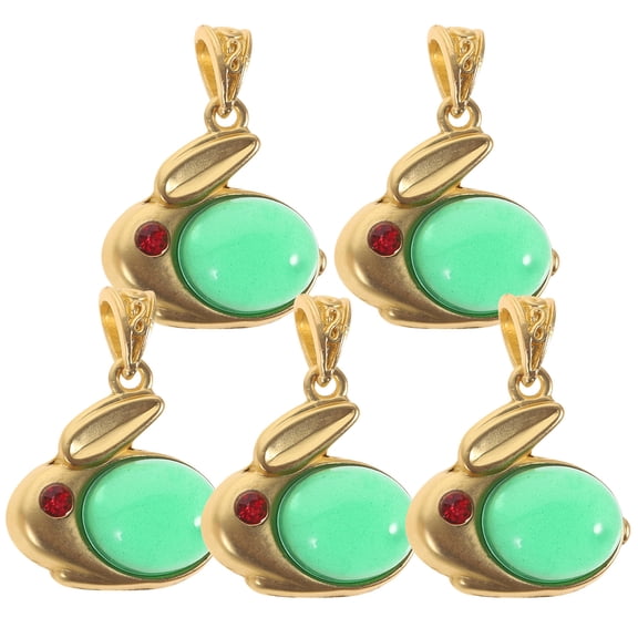 LOLIPPYY 5 Pieces Resin Animal Charms with Multi Alloy Accessories for Easter Crafts and Delicate Designs