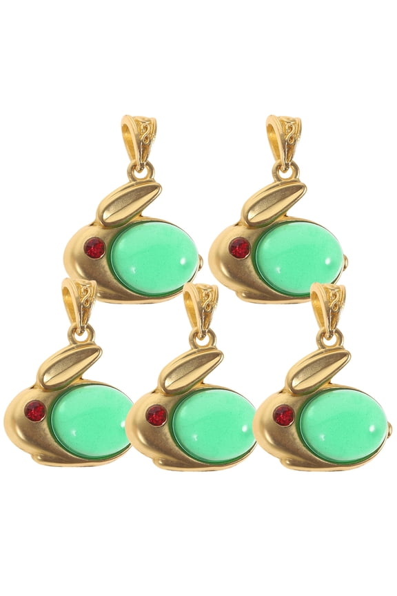 5 Pieces Resin Animal Charms with Multi Alloy Accessories for Easter Crafts and Delicate Designs