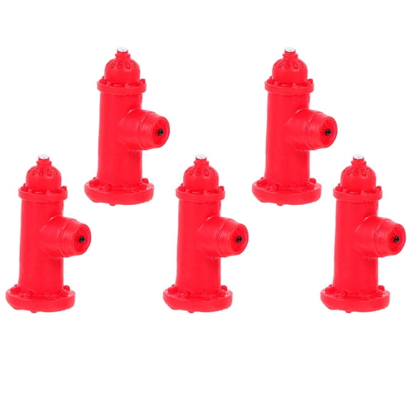 LOLIPPYY 5-Pack Resin Fire Hydrant Decorations for Landscaping, Miniature Landscape Model Ornaments