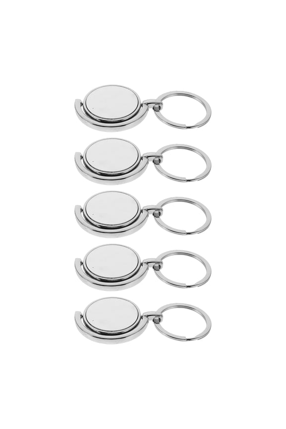 5-Pack Round Metal Sublimation Keychains, Heat Transfer Blanks for Keys, Finish