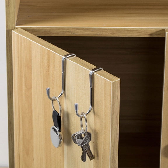 LOLIPPYY 5Pcs Stainless Steel Multi Functional Wall Hooks Plated Silver S Shape No Punching Needed