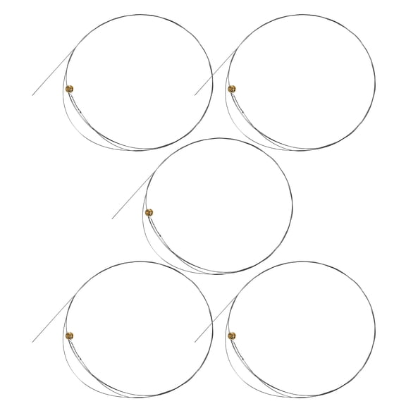 LOLIPPYY 5Pcs Steel Acoustic Guitar Strings Silver Color Replacement Set with Wide Compatibility