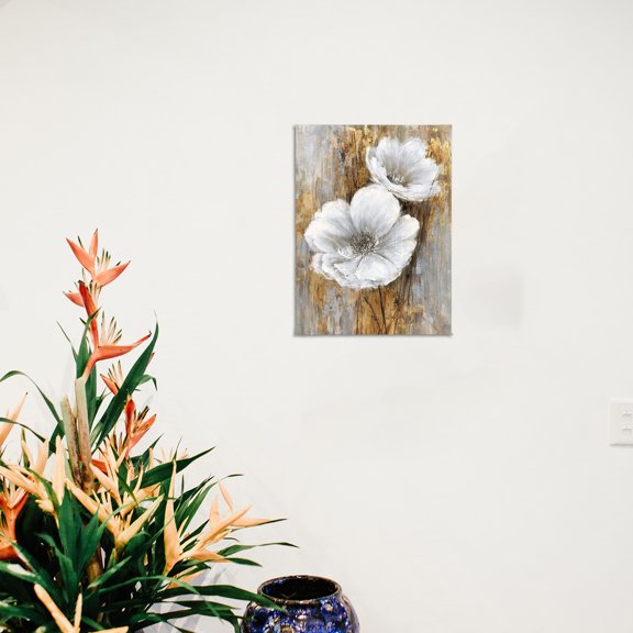 LOLIPPYY 5-Pack White Cotton Linen Stretched Canvas for Oil Painting, Wood Frame Art Supplies for