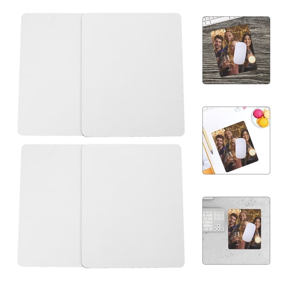 LOLIPPYY 5Pcs Sublimation Mouse Pads Large White Rubber Blank Desk Mats for Office and Home