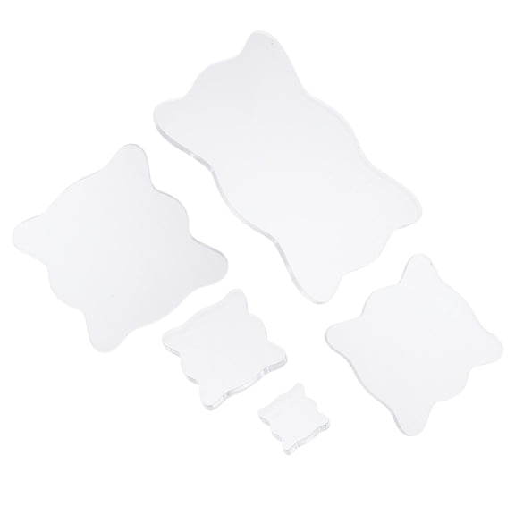 LOLIPPYY 5Pcs Transparent Acrylic Stamp Blocks for DIY Use Sturdy Durable with Grid Lines and Easy Clean