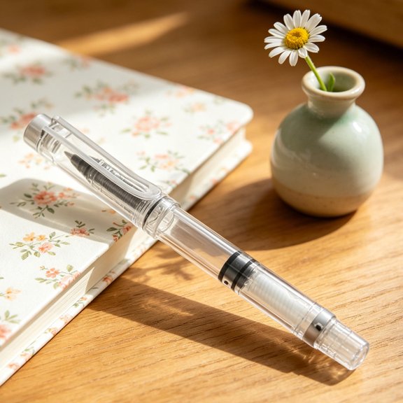 LOLIPPYY 5Pcs Transparent Gel Ink Pen for Journaling and Office Supplies Comfortable Grip