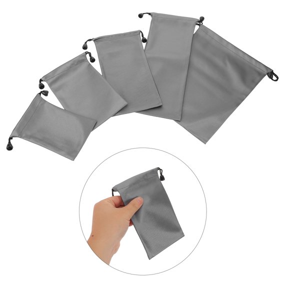 LOLIPPYY 5Pcs Travel Electronics Accessories Nylon Drawstring Bags for Cable Organization