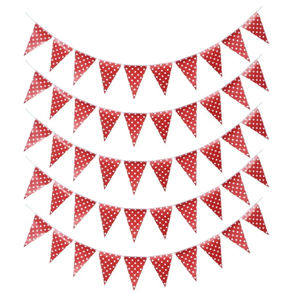 LOLIPPYY 5Pcs Triangle Paper Banner for Birthday Party Decorations Hanging 11.8 x 1.1 x 0.04in