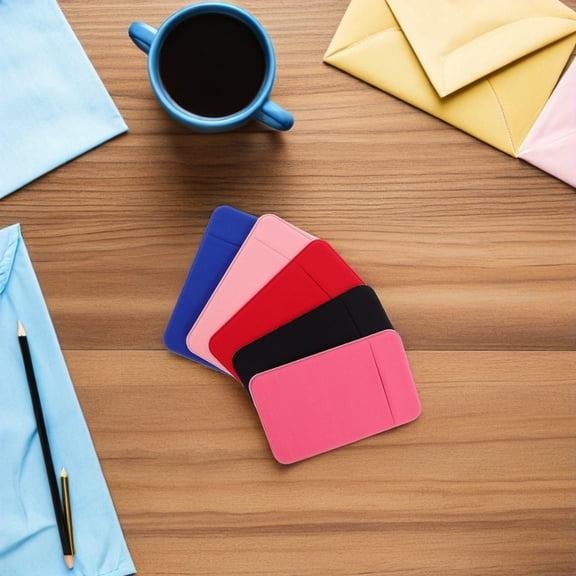 LOLIPPYY 5Pcs Ultra Thin Phone Credit Card Holder with Stylish Design and Strong Adhesion