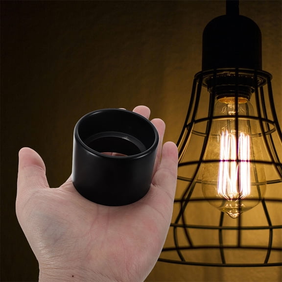 LOLIPPYY 5Pcs Versatile Metal Lamp Socket Rings for Ceramic Bases Compatible with E26 E27 Light Fixtures