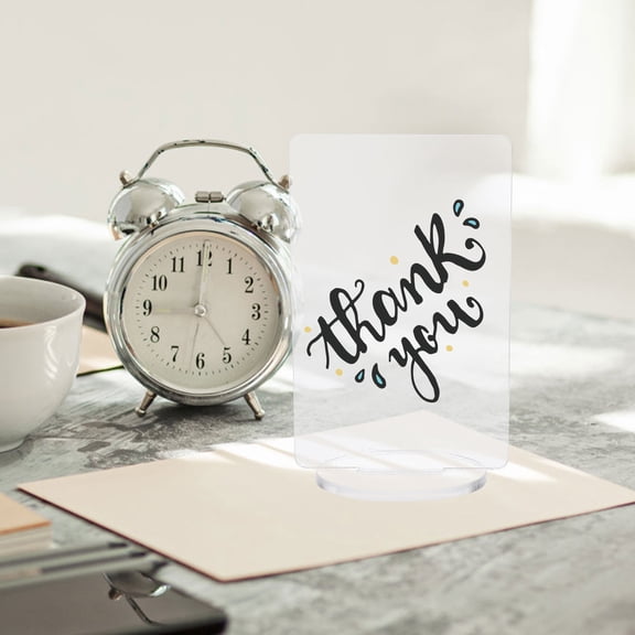 LOLIPPYY 5Pcs White Acrylic Blank Place Cards with Bases Multipurpose Table Number and Name Cards