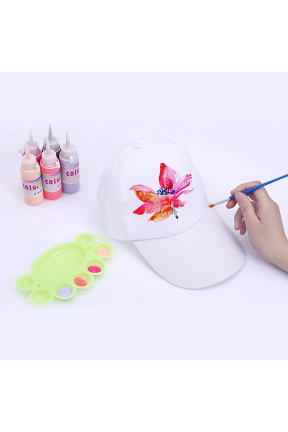 5Pcs White Cotton Blank Peak Caps Baseball Caps with Mesh Layer and Adjustable Strap for DIY Art