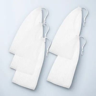 LOLIPPYY 5Pcs White Drawstring Birds Feeder Bags Polyester Mesh for Finch and Wild Birds Feeding