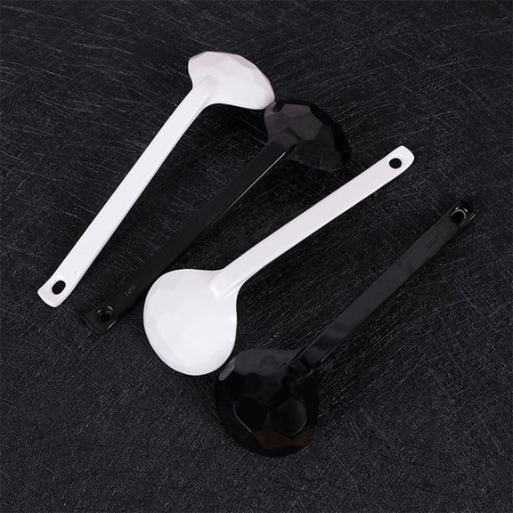 LOLIPPYY 5Pcs White Hot Pot Spoon Turtle Shell Shape Eating Tools for Family