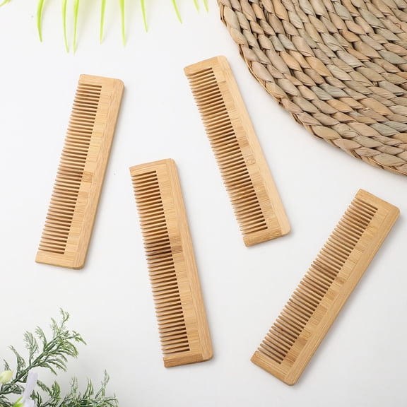 LOLIPPYY 5Pcs Wood Hair Comb Wide Tooth Bamboo Hair Comb for Dandruff Elimination
