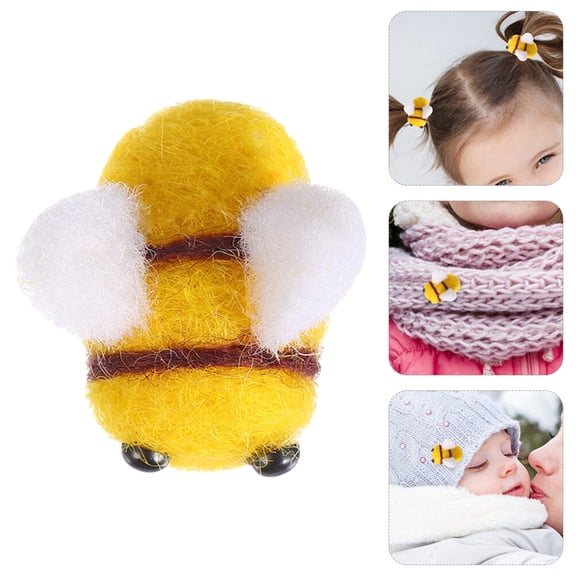 LOLIPPYY 5Pcs Yellow Wool Felt Bee Ornament Soft Handmade Craft DIY for Bag Scarf Decor