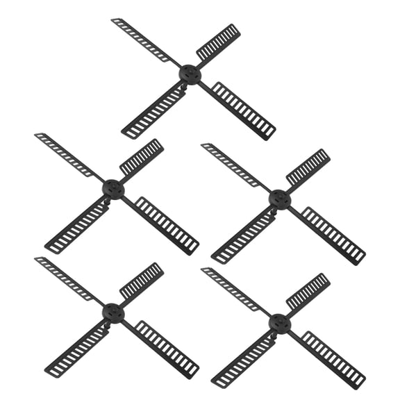 LOLIPPYY 5Set Solar Windmill Blades Black Plastic Replacement Fan Parts for Garden and Patio Ornament
