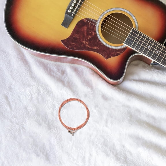 LOLIPPYY 5 Sets Steel Acoustic Guitar Strings with Assorted Colors for Folk Guitar Practice, Performance, and Replacement