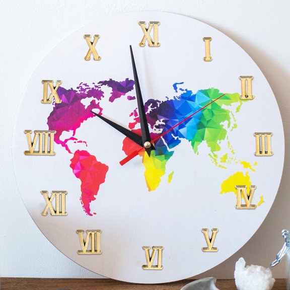 LOLIPPYY 5Sets DIY Clock Numbers Kit Golden Plastic for Living Room Wall Clock Decoration