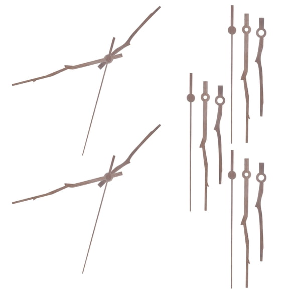 LOLIPPYY 5Sets Dark Brown Wood Clock Hands Replacement for Wall and Hanging Clock Repair