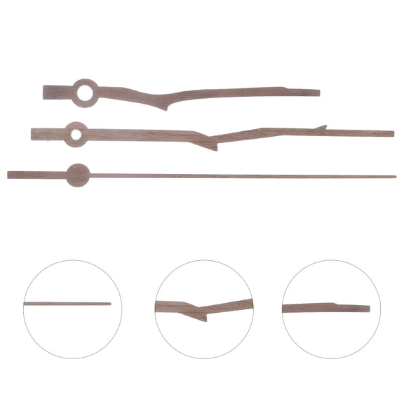 LOLIPPYY 5Sets Dark Brown Wooden Clock Hands for Repair Replacement Suitable for DIY Wall and Hanging Clocks
