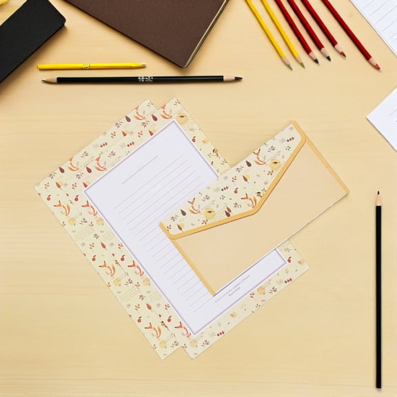 LOLIPPYY 5Sets Stationery Paper and Flower Envelopes Set for Elegant Personal Correspondence