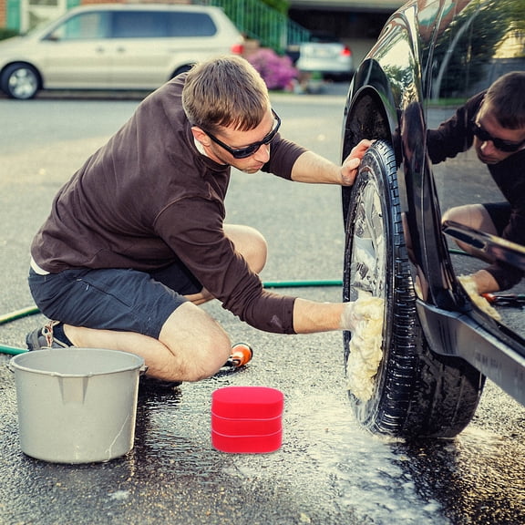 LOLIPPYY 5pcs Automotive Interior Cleaning Wax Applicator Set with Tire Waxing Brush for Detailers