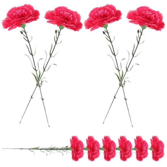 LOLIPPYY 5pcs Carnation Stems Artificial Flower Plastic Floral Arrangement for Romantic Wedding Decor