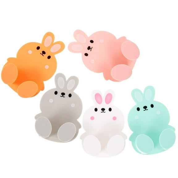LOLIPPYY 5pcs Cartoon Cable Management Hooks Adhesive Power Plug Holders for Wall Kitchen Bedroom Office