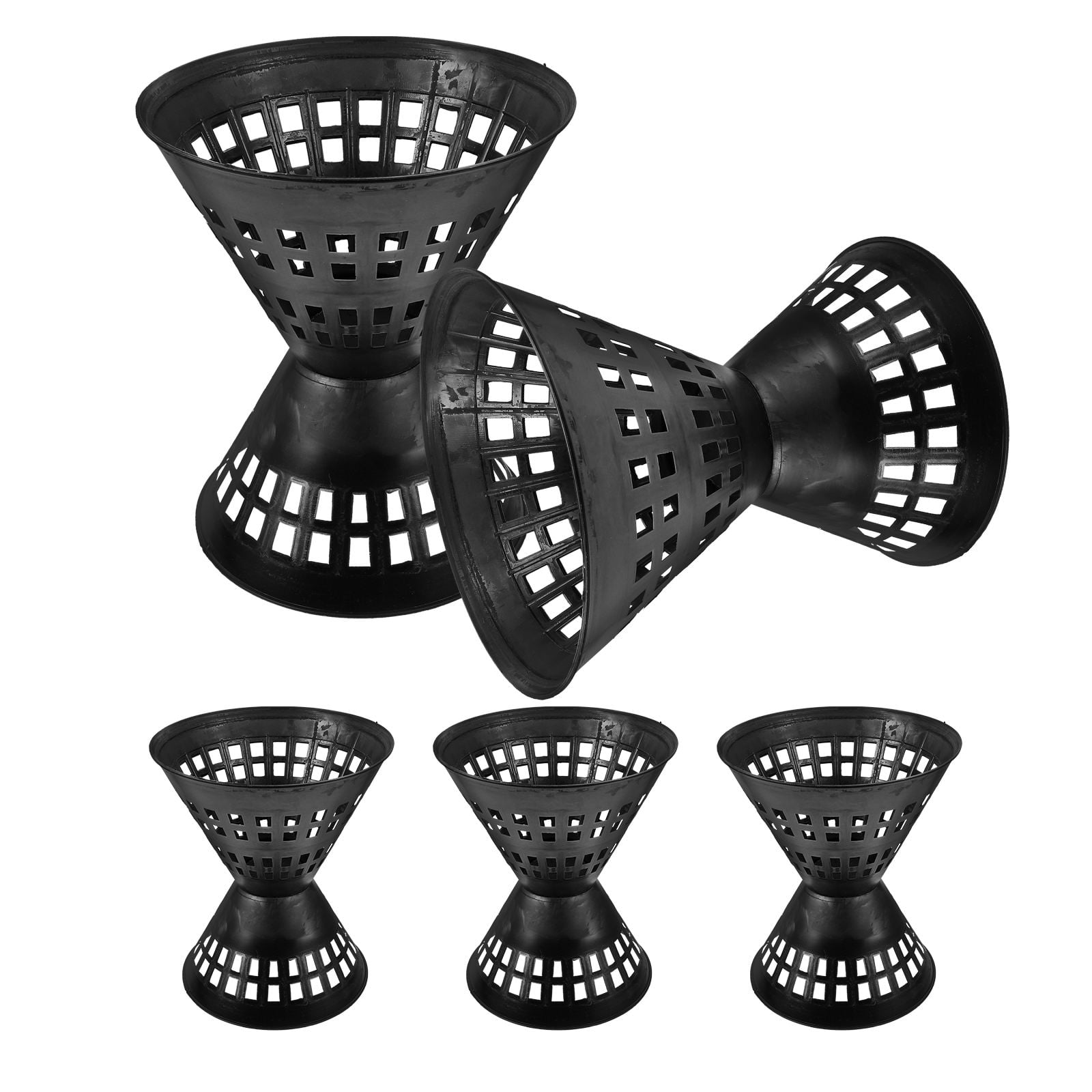 LOLIPPYY 5-Pack Black Plastic Flower Bouquet Holders for Table Centerpieces and Floral Arrangements in Hotels and Events