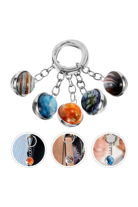 5-Piece Colorful Zinc Alloy Pendant Keyrings for Easy Key Organization and Quick Identification