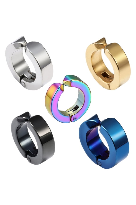 5pcs Punk Clip Earrings for Non Pierced Ears Men's Ear Jewelry Lightweight and Comfortable