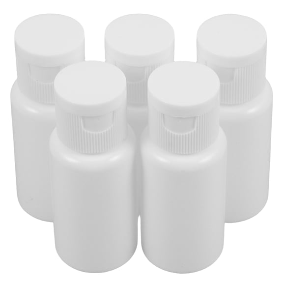 LOLIPPYY White Pe Travel Containers, Leakproof, Flip Cap, Durable, Refillable, 5Pcs