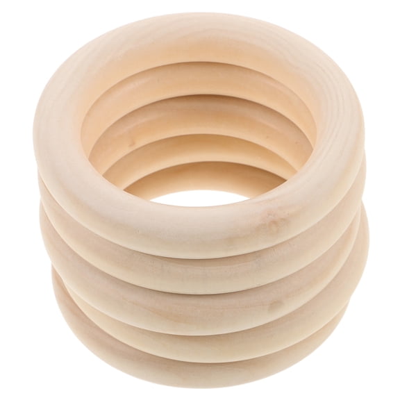 LOLIPPYY 5-Pack Natural Wooden Circles for Crafts, Projects, Home Decor, Beige Wood Discs for Use