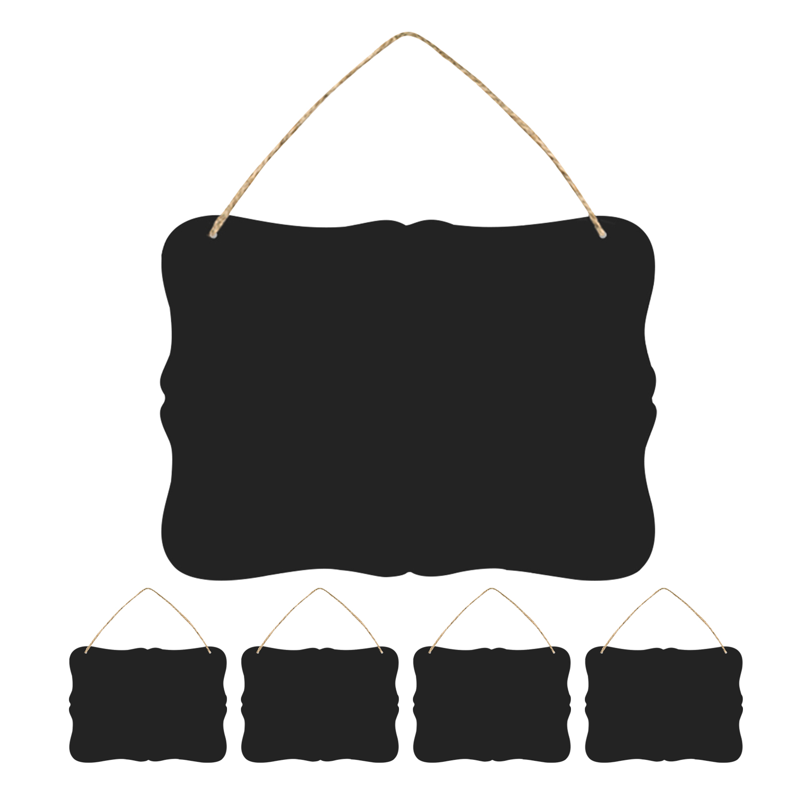 LOLIPPYY 5pcs Wooden Hanging Chalkboard Sign Double Sided Blackboard ...