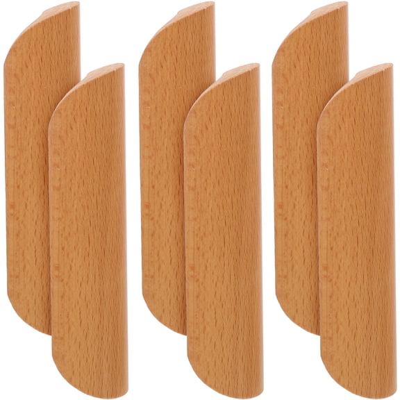 LOLIPPYY 6 Pcs Cabinet Hardware Pulls Drawer Pull Handles Khaki Wood Rustic Style for Homeowners