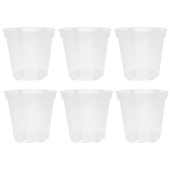 LOLIPPYY Set of 6 Clear Plastic Orchid Pots 3 Inch with Drainage Holes, Ideal Nursery Containers for Transplanting Plants