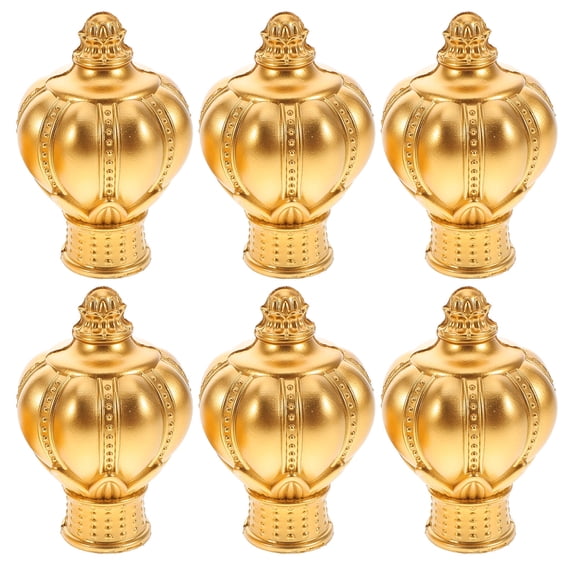 LOLIPPYY 6 Pcs Decorative Curtain Rod Ends Acrylic Gold Curtain Stability Bedroom
