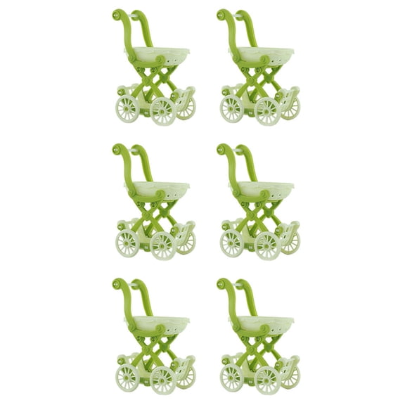 LOLIPPYY 6 Pcs Mini Shopping Carts Cute Doll Trolley Models for Miniature Home Decor