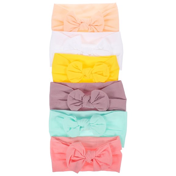LOLIPPYY 6 Pcs Newborn Headwrap Nylon Elastic Hair Accessory Assorted Color For Christmas Party
