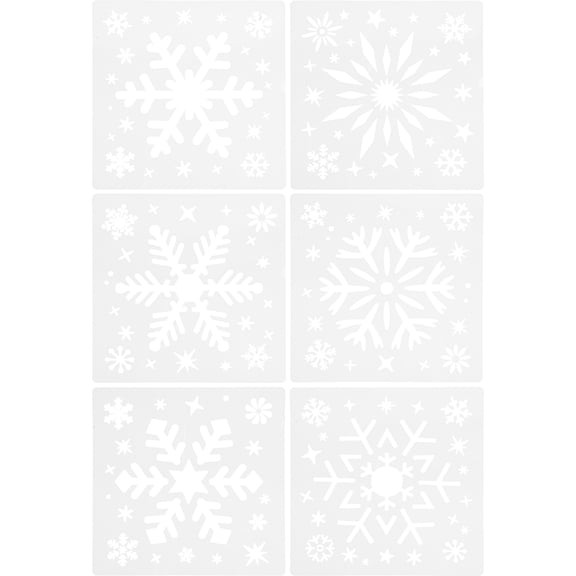 LOLIPPYY 6 Pcs Reusable Stencils for Painting Plastic White for Teens Adults in Christmas