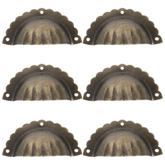 LOLIPPYY 6 Pcs Unique Cabinet Hardware Dark Brown Antique Brass Plating for Furniture