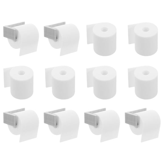 LOLIPPYY 6 x Mini Toilet Tissue Rolls For Dollhouse White PLA Collectibles Miniature Environments