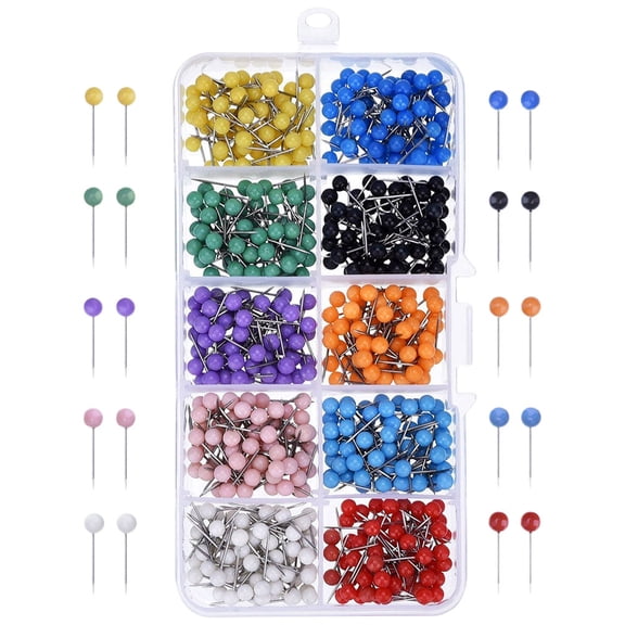 LOLIPPYY 600Pack Round Head Push Pin Classic Design for Bulletin Board Use