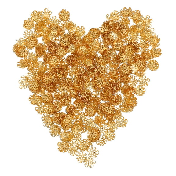 LOLIPPYY 600Pcs Durable Metal Bead Caps with Base for DIY and Bracelet Making