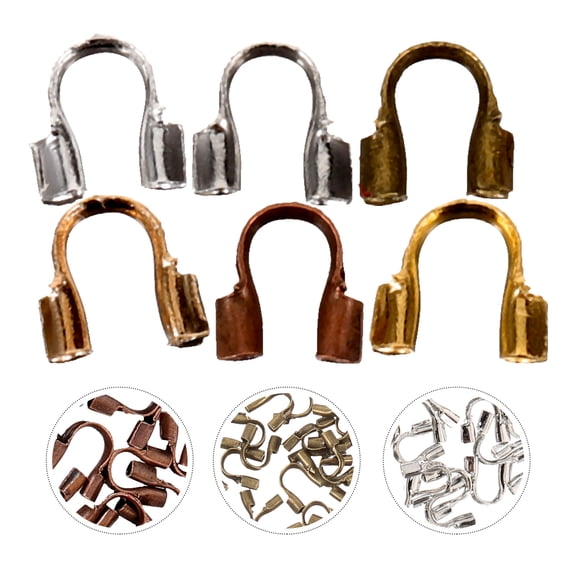 LOLIPPYY 600Pcs Jewelry Making Crimp Beads and Metal Wire Guards for Earrings and Bracelet Craft Supplies