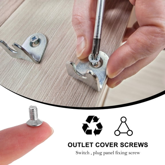 LOLIPPYY 600Pcs Plated Silver Wall Plate Screws Countersunk Threaded Outlet Cover Screws for Home Use