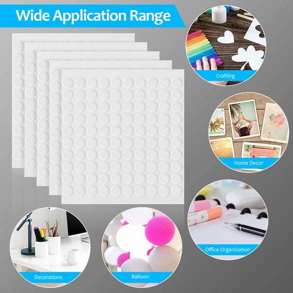LOLIPPYY 600pcs Self Adhesive Dots Strong Hold Clear for Figurines